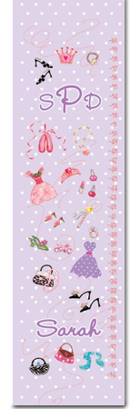 Lilac Colors Dress Up Little Girl Gift Special Customized Growth Chart Perfect for Newborn or Child's Room Amazing Gift