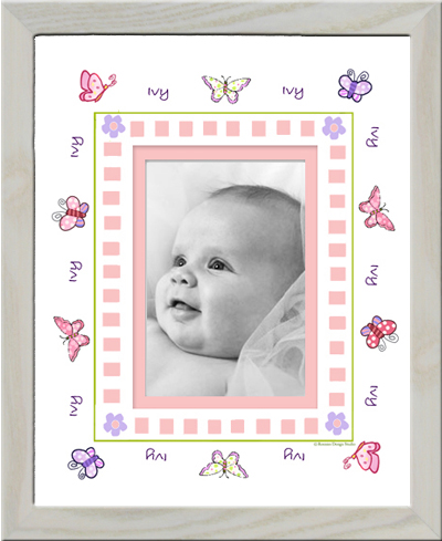 Butterflies Photo Frame Picture Decorative Nursery Decor Newborn Art Perfect Gift Name Border or Monogrammed Customized Special